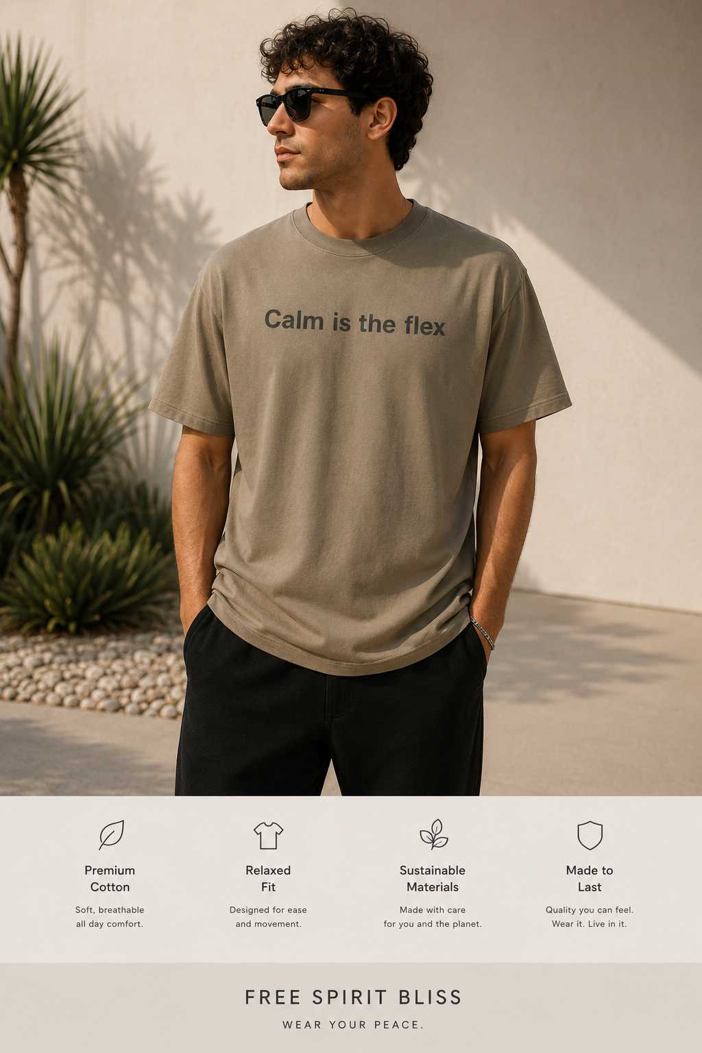 Calm Is The Flex-Unisex organic cotton t-shirt